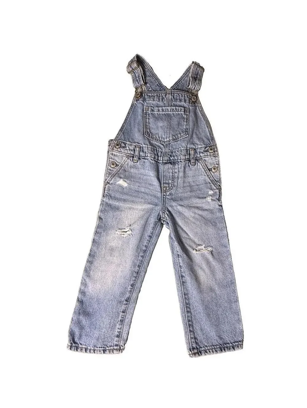 Baby GAP Girls 3T Bibs Overalls Blue Denim Jean 100% Cotton Kids Light Wash